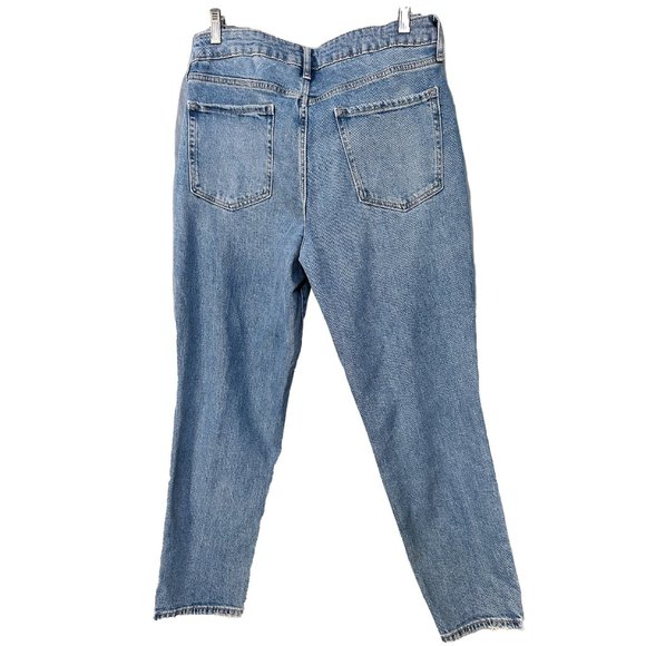 Old Navy High-Waisted O.G. Straight Light-Wash Ripped Jeans (Size 12) - Picture 2 of 4